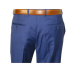 Mens Mantoni Flat Front Trousers Wool Super 140s Classic Fit 40901 French Blue - J.Valintin Men's Wear Legend - 2662
