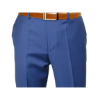 Mens Mantoni Flat Front Trousers Wool Super 140s Classic Fit 40901 French Blue - J.Valintin Men's Wear Legend - 2662