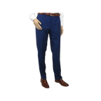 Mens Mantoni Flat Front Trousers Wool Super 140s Classic Fit 40901 French Blue - J.Valintin Men's Wear Legend - 2662