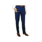 Mens Mantoni Flat Front Trousers Wool Super 140s Classic Fit 40901 French Blue - J.Valintin Men's Wear Legend - 2662