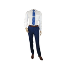 Mens Mantoni Flat Front Trousers Wool Super 140s Classic Fit 40901 French Blue - J.Valintin Men's Wear Legend - 2662