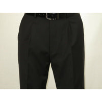 Men's MANTONI Pleated Dress Pants 100% Wool Super 140's Classic Fit 40901 Black - J.Valintin Men's Wear Legend - 9526