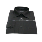 Mens Milani dress shirt soft cotton Blend easy wash business long sleeves Black - J.Valintin Men's Wear Legend - 5619