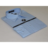 Mens Milani dress shirt soft cotton Blend easy wash business long sleeves Blue - J.Valintin Men's Wear Legend - 2678