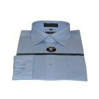 Mens Milani dress shirt soft cotton Blend easy wash business long sleeves Blue - J.Valintin Men's Wear Legend - 2678