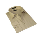 Men's Milani dress shirt soft cotton Blend easy wash business Long sleeves Tan - J.Valintin Men's Wear Legend - 19193