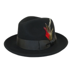 Men's Milani Wool Fedora Hat Soft Crushable Lined FD219 Black - J.Valintin Men's Wear Legend - FD219 - black - S