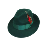 Men's Milani Wool Fedora Hat Soft Crushable Lined FD219 Emerald Green - J.Valintin Men's Wear Legend - FD219 - Green - S