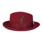 Men's Milani Wool Fedora Hat Soft Crushable Lined FD219 Red Wine - J.Valintin Men's Wear Legend - FD219 - Red - S