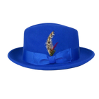 Men's Milani Wool Fedora Hat Soft Crushable Lined FD219 Royal Blue - J.Valintin Men's Wear Legend - FD219 - Royal - S
