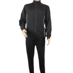 Men's Monte Carlo Turkey Jogging Suit 2pc Jump Set Stretchable 95164 Black - J.Valintin Men's Wear Legend - 95164 - Black - M