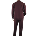 Men's Monte Carlo Turkey Jogging Suit 2pc Jump Set Stretchable 95164 Burgundy - J.Valintin Men's Wear Legend - 95164 - Burg - M