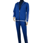 Men's Monte Carlo Turkey Jogging Suit 2pc Jump Set Stretchable 95183 Royal Blue - J.Valintin Men's Wear Legend - 95183 - Royal - M