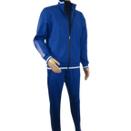 Men's Monte Carlo Turkey Jogging Suit 2pc Jump Set Stretchable 95183 Royal Blue - J.Valintin Men's Wear Legend - 95183 - Royal - M