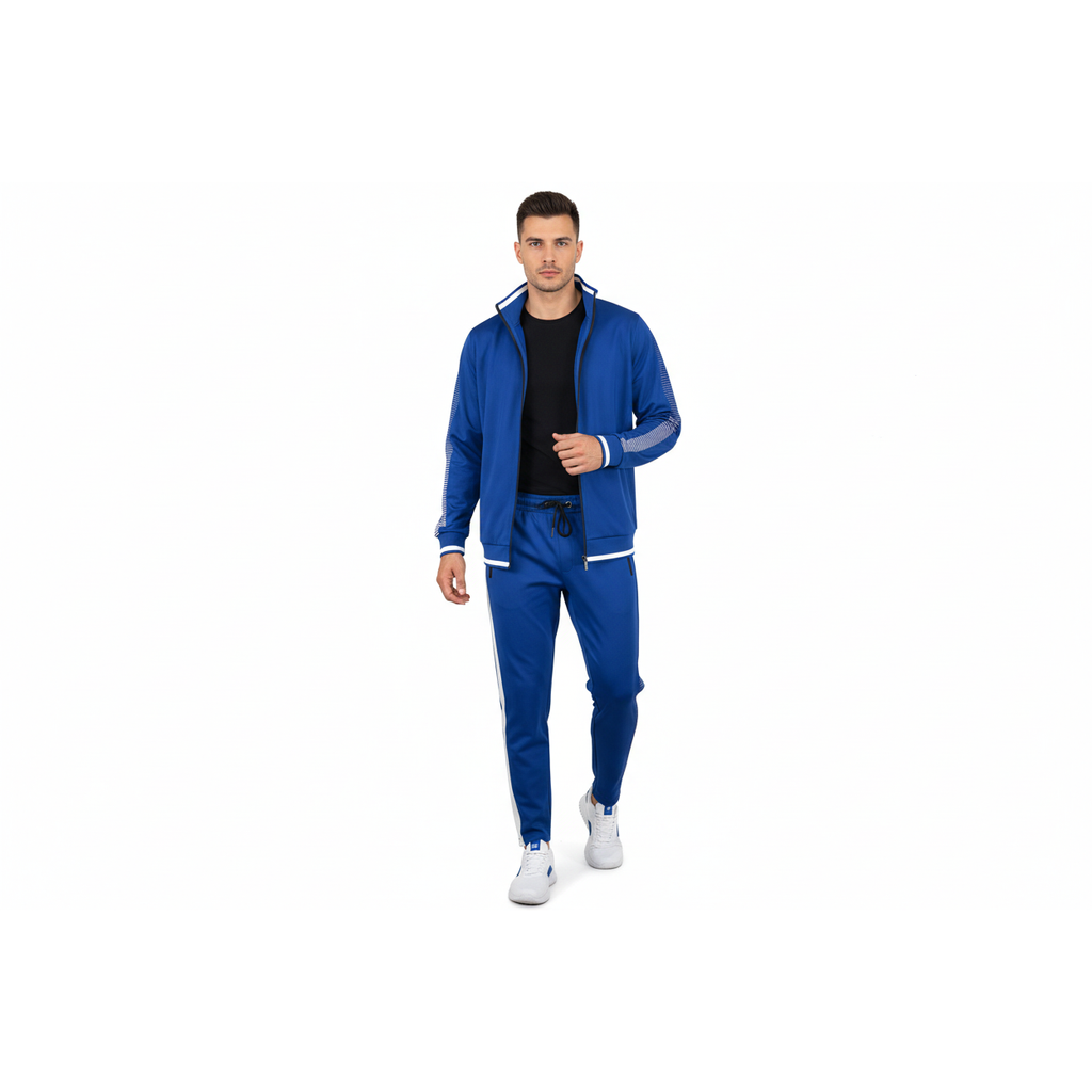 Men's Monte Carlo Turkey Jogging Suit 2pc Jump Set Stretchable 95183 Royal Blue