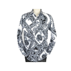 Mens Oscar Banks Turkey Shirt Satin Roman Lion Medusa European 6587 Black gray - J.Valintin Men's Wear Legend - 2960