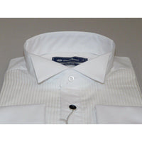 Mens Oscar Banks Turkish Formal Tuxedo Shirt Cotton Wing Tip Bow tie 5504 White - J.Valintin Men's Wear Legend - 67895