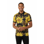 Mens PLATINI Sports Polo Shirt With Rhine Stones Fancy Chains DPP8236 Black