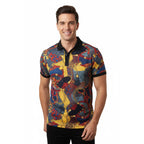 Mens PLATINI Sports Polo Shirt With Rhine Stones Fancy Chains DPP8238 Black - J.Valintin Men's Wear Legend - 71767