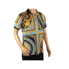 Mens PLATINI Sports Polo Shirt With Rhine Stones Fancy Medallion DPP8241 Black - J.Valintin Men's Wear Legend - 71751