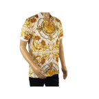 Mens PLATINI Sports Polo Shirt With Rhine Stones Lion Medallion DPP8246 White - J.Valintin Men's Wear Legend - 71728