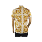 Mens PLATINI Sports Polo Shirt With Rhine Stones Lion Medallion DPP8246 White - J.Valintin Men's Wear Legend - 71728