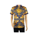 Mens PLATINI Sports Polo Shirt With Rhine Stones Lion Medallion DPP8247 Navy - J.Valintin Men's Wear Legend - 71723