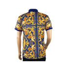 Mens PLATINI Sports Polo Shirt With Rhine Stones Lion Medallion DPP8247 Navy - J.Valintin Men's Wear Legend - 71723