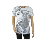 Mens PLATINI Sports Shirt With Rhine Stones Lion Chain STT8023 White - J.Valintin Men's Wear Legend - 92035