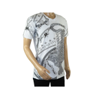 Mens PLATINI Sports Shirt With Rhine Stones Lion Chain STT8023 White - J.Valintin Men's Wear Legend - 92035