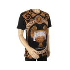 Mens PLATINI Sports Shirt With Rhine Stones Lion Medallion Chain SS3560 Black - J.Valintin Men's Wear Legend - 92040