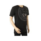 Mens PLATINI Sports Shirt With Rhine Stones Lion Medallion Chain SS3612 Black - J.Valintin Men's Wear Legend - 92015