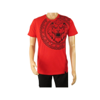 Mens PLATINI Sports Shirt With Rhine Stones Lion Medallion Chain SS3612 Red - J.Valintin Men's Wear Legend - 92005