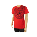 Mens PLATINI Sports Shirt With Rhine Stones Lion Medallion Chain SS3612 Red - J.Valintin Men's Wear Legend - 92005