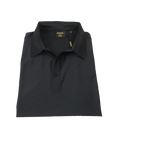 Men's Polo Shirt By Moderno Checker Satin Short Sleeves MJP - 106 Black - J.Valintin Men's Wear Legend - MJP - 106 Black - M