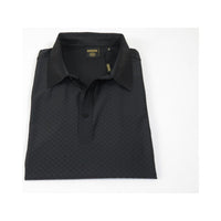 Men's Polo Shirt By Moderno Checker Satin Short Sleeves MJP - 106 Black - J.Valintin Men's Wear Legend - MJP - 106 Black - M