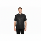 Mens Polo Shirt Slinky Sheer Short Sleeves Soft Touch by Stacy Adams 57007 black