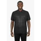 Mens Polo Shirt Slinky Sheer Short Sleeves Soft Touch by Stacy Adams 57007 black