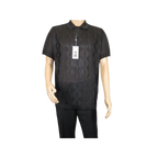 Mens Polo Shirt Slinky Sheer Short Sleeves Soft Touch by Stacy Adams 57007 black - J.Valintin Men's Wear Legend - 100070