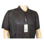 Mens Polo Shirt Slinky Sheer Short Sleeves Soft Touch by Stacy Adams 57007 black - J.Valintin Men's Wear Legend - 100070