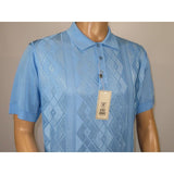 Mens Polo Shirt Slinky Sheer Short Sleeves Soft Touch by Stacy Adams 57007 Blue - J.Valintin Men's Wear Legend - 100065