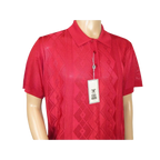 Mens Polo Shirt Slinky Sheer Short Sleeves Soft Touch by Stacy Adams 57007 Red - J.Valintin Men's Wear Legend - 100055