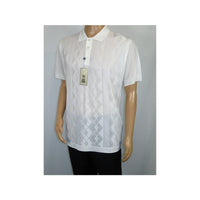 Mens Polo Shirt Slinky Sheer Short Sleeves Soft Touch by Stacy Adams 57007 White - J.Valintin Men's Wear Legend - 100060