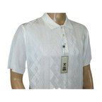 Mens Polo Shirt Slinky Sheer Short Sleeves Soft Touch by Stacy Adams 57007 White - J.Valintin Men's Wear Legend - 100060