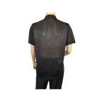 Mens Polo Shirt Slinky Sheer Short Sleeves Soft Touch Stacy Adams 57006 Black - J.Valintin Men's Wear Legend - 100046