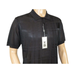 Mens Polo Shirt Slinky Sheer Short Sleeves Soft Touch Stacy Adams 57006 Black - J.Valintin Men's Wear Legend - 100046