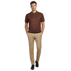 Mens Polo Shirt Slinky Sheer Short Sleeves Soft Touch Stacy Adams 57006 Brown
