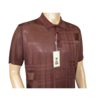 Mens Polo Shirt Slinky Sheer Short Sleeves Soft Touch Stacy Adams 57006 Brown - J.Valintin Men's Wear Legend - 100041
