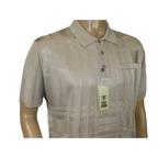 Mens Polo Shirt Slinky Sheer Short Sleeves Soft Touch Stacy Adams 57006 Taupe - J.Valintin Men's Wear Legend - 100031