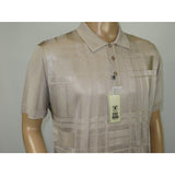 Mens Polo Shirt Slinky Sheer Short Sleeves Soft Touch Stacy Adams 57006 Taupe - J.Valintin Men's Wear Legend - 100031